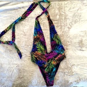Rainbow colored one piece from Hot Miami Styles
